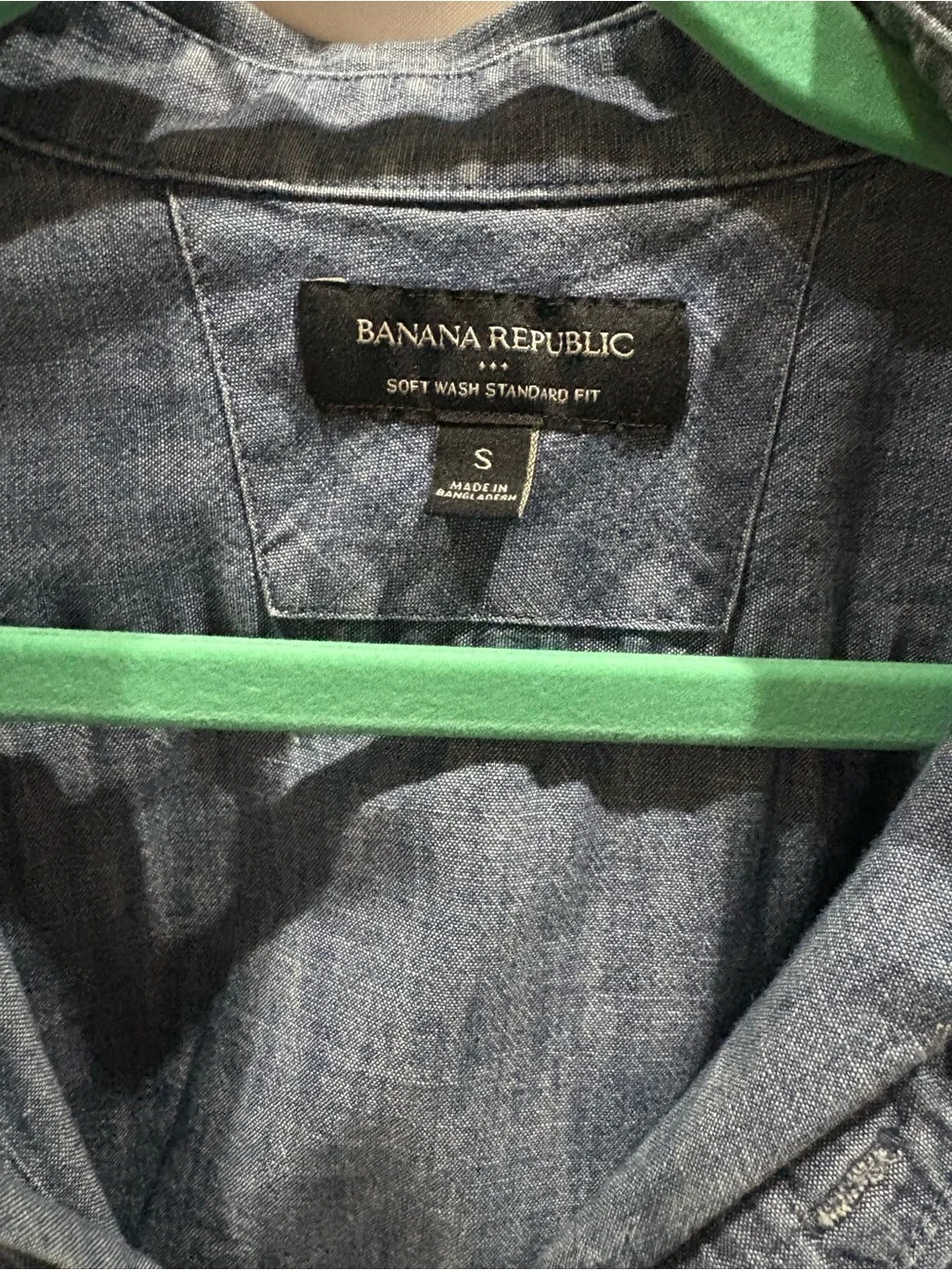 Banana Republic Short-Sleeve Denim-Effect Shirt - Light Blue